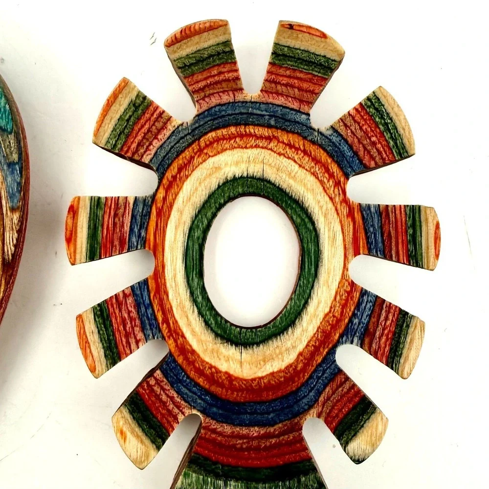Totally Bamboo Baltique Marrakesh Rainbow Birch Wood Utensil Set of 4